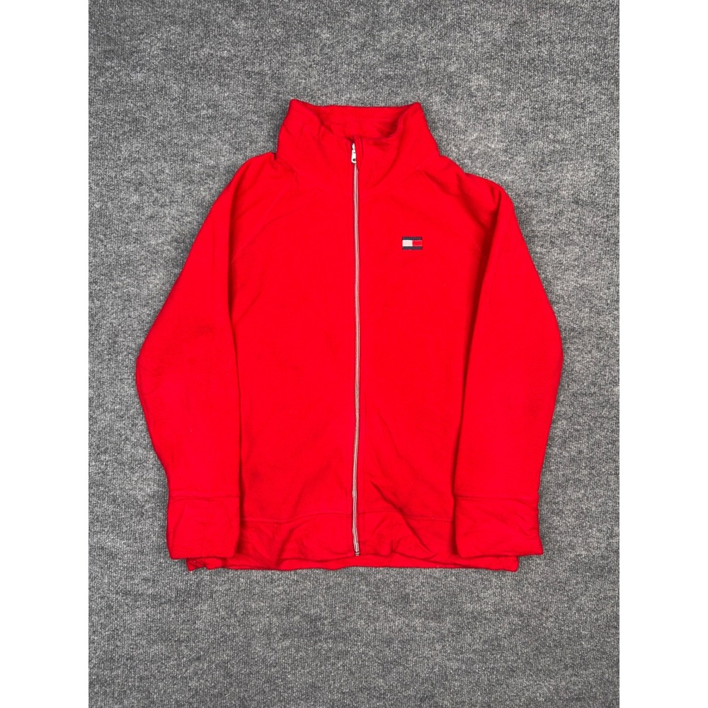 Tommy Hilfiger Sport Full Zip Jacket Red XL Athletic Track Jacket Women Fleece‎